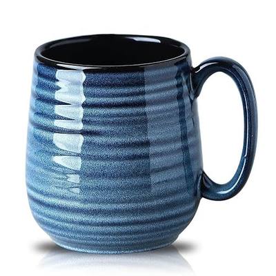 HASENSE Coffee Mug, 20 oz Ceramic Coffee Cup for Men and Women, Large Coffee Mug for Latte Coffee Tea Soup for Office and Home, Dishwasher and Microwave Safe, 1 PCS (Blue)