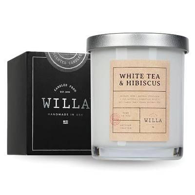 Willa White Tea & Hibiscus Highly Scented Candle - All Natural Soy Wax Luxury Candles Made in The USA with Essential Oils - Best for a Home/Aromatherapy/Gift/Spa/Bathroom 9oz Jar Candle