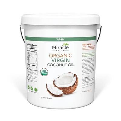 Miracle Palm Virgin Coconut Oil, 640 Fl Oz (Pack of 1), USDA Organic, Non-GMO, Raw & Unrefined - Ideal for Skin, Hair, Baby Care & Cooking - Cold Pressed & Pure - Long Lasting with Pleasant Aroma