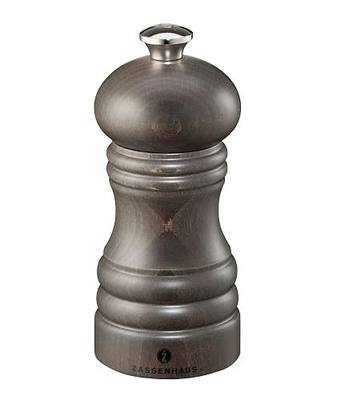 Zassenhaus Berlin Wood Pepper Mill, Refillable Pepper Grinder, 4.7 Inches (Dark Stained)