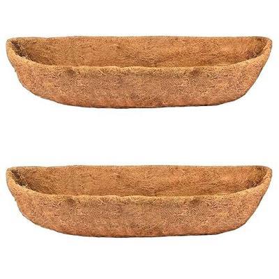 bboUod 2 pcs Garden Coconut Planter Liners Preformed Window Box Liners Natural Trough Coco Liner Coir Mats (24 inch)