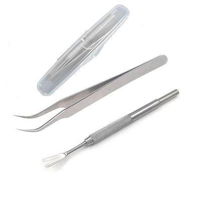 Tick Remover Kit, Stainless Steel Tick Remover Tweezers Tick Remover Tools Set for Pet Dog, Cat, Human with Storage Box