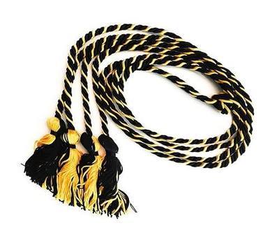 HEPNA Handmade Graduation Honor Cords, 2 PCS 68 Inch,Black and Gold