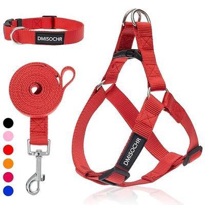 No Pull Dog Harness, Leash & Collar Set, Adjustable Step-in Vest | Dog Harness Set for Walking Training Hiking, Adjustable Fit for Small Medium Large Dogs