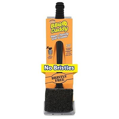 Scrub Daddy BBQ Daddy Grill Brush for Outdoor Grill - Bristle Free Grill Brush with Steel Grill Scraper + Scrub Brush - Temperature Controlled Scrubbing Power for Grill Cleaning (1 Count)