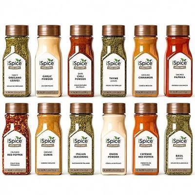 iSpice Starter Spice Set- Seasonings for Cooking, Spices and Seasonings Sets, Spices Variety Pack, Cooking Gifts for Men Home Basic Spice Set | Chef Naturelle (Pack of 12)…