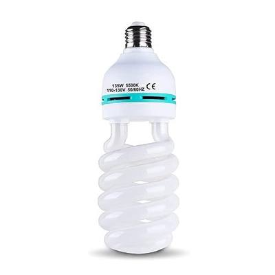 135W Light Bulb 5500K CFL Daylight Spiral Softbox Lighting Kit Bulb in E27/E26 Socket for Photography Photo Box