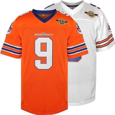 The Waterboy #9 Bobby Boucher Adam Sandler 50th Anniversary Movie Mud Dogs Bourbon Bowl Football Jersey