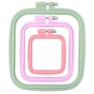 MUFEKUM Square Embroidery Hoops, Cross Stitch Hoop and ABS Plastic Embroidery Hoops for Sewing, Needlework, Cross Stitch, Embroidery Projects (3PCS-3", 4.3", 6.5") | Cross Stitch Hoop with Needle ABS Plastic Embroidery Hoops for Sewing, Needlework, Cross Stitch, Embroidery Projects