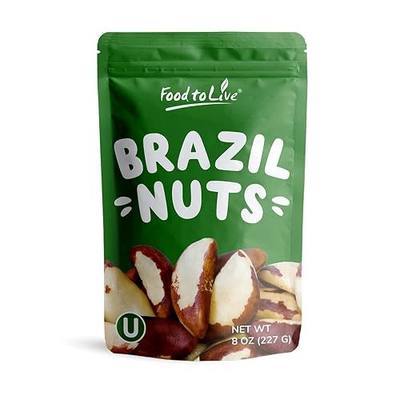 Food to Live Dry Roasted Brazil Nuts, 8 Ounces – Unsalted, Whole, Oven Roasted Brazilian Nuts, No Oil Added, Shelled, Vegan, Kosher, Bulk. Good Source of Protein and Essential Fatty Acids. Crunchy Snack