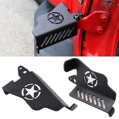 Foot Pegs for Jeep Wrangler Door Hinge Front Foot Peg Doors Off for 2007-2025 2026 Jeep Wrangler JK JKU JL JLU 4XE Gladiator JT Foot Peg Metal Rest Pedals, 1 Pair Star