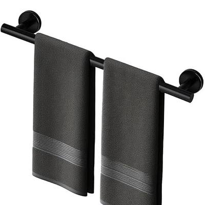 Towel Bar, 17 Inch Matte Black Stainless Steel Single Towel Racks for Bathroom Kitchen Hand Towel Holder Dish Cloths Hanger Waterproof Wall-Mounted Towel Bar