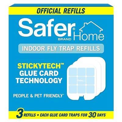 Safer Home Flying Insect Trap Official Refills | 3 Glue Card Refills for Plug-In Fruit Fly, Moth & Gnat Trap, Fruit Fly Killer, 24/7 Catch, SH503