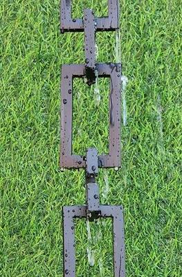 KAM Home Aluminium Art Ware Rectangle with Square Rain Chain with Installation Kit (8.5 FT, Brown)