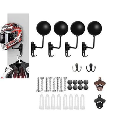 Spherical Motorcycle Helmet Rack Wall Mount & Jacket Hook (Aluminium Easy Installation)