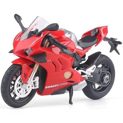 COOLPUR Die Cast Motorcycle Model for Ducati V4, Realistic Motorcycle Model, 1:12 Scale Kids Moto Toy or Collection, Boyfriend ,Young Peoples Gift(red)