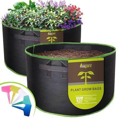 2-Pack 30 Gallon Fabric Flower Pots Garden Felt Grow Bags with Handle (Black)