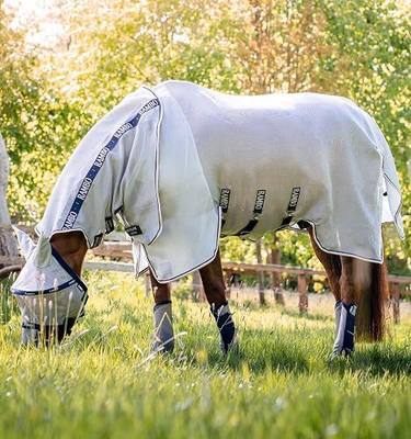 Horseware® Rambo® Protector Fly Sheet - Silver/Navy & White & Beige, 72 inches