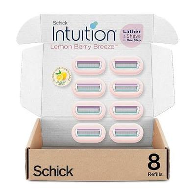 Schick Intuition Refill, Lemon Berry Breeze Razors for Women | Intuition Razor Blades Refill with Organic Lemon, 8 Count Razor Refills