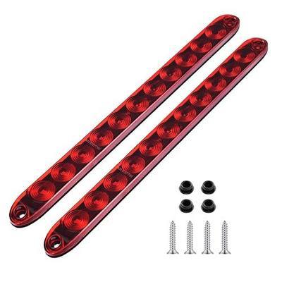 11 LED Red Trailer Brake Tail Light, 2 Pack 16” LED Bar Stop Turn Signal Tail Lights Waterproof Third 3rd Brake Strip Red Light for Marine Boats Golf Cart Offroad Truck RV UTV ATV