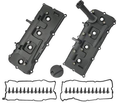 Engine Valve Cover Set with Gaskets, Bolts, Oil Filler Cap, PCV Valve Compatible with 2004-2017 Nissan NV2500 NV3500 Armada Titan Pathfinder, 04-10 Infiniti QX56 5.6L Replace# 13264-ZE01A 13264-ZE00A