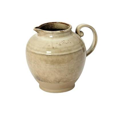Creative Co-Op Stoneware Pitcher, Naturally Varying Reactive Glaze, Greige
