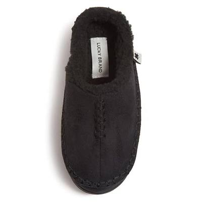 Lucky Brand Boys' Microsuede Clog Slippers with Non-Slip Rubber Sole, Warm Fuzzy Indoor Outdoor House Shoes