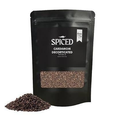SPICED Whole Decorticated Cardamom Seed, 6oz of Cardamom Seeds in Resealable Bag, Great for Pickling, Brewing, Stews, Soup, Vegetables and Indian Cuisine