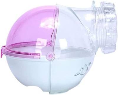 Hamster Sand Bathroom Hideout Cage Accessories Sand Bath Container Small Pet Toilet Hamster Villa Transparent External(Upgrade Pink)