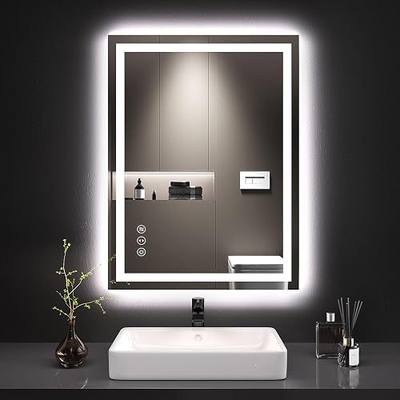 LOAAO 24"X32" LED Bathroom Mirror with Lights, Anti-Fog, Dimmable, Backlit + Front Lit, Lighted Bathroom Vanity Mirror for Wall, Memory Function, Tempered Glass, ETL Listed