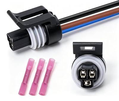 HiSport 5C3Z-12224-A 1832022C92 Oil Pressure/Throttle Position Connector | Fuel Injection Pressure Sensor A/C Refrigerant Pressure Switch Connector Pigtail Compatible with Ford - 3 Way Butt Plug