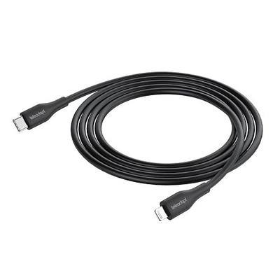 Flexible Silicone USB C to Lightning Cable, MFi Certified. 3A, 30W Fast Charging USB Power Delivery (USB PD) for iPhone 13, 12, 11, Pro, Max Mini, SE. (Black