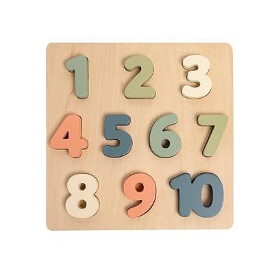Pearhead Wooden Numbers Puzzle, 1-10 Counting Toy for Toddlers | Montessori-Inspired Number Board, Early Math Practice, Fine Motor Play, Toddler or Preschool Gift