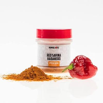 Pepper Joe’s Red Savina Habanero Pepper Powder – Extra Hot Chili Powder Rub – 1/2oz Shaker Jar – Finely Ground Pure Hot Pepper Powder for Spicy Cooking