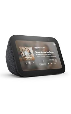 Like-New Amazon Echo Show 5 (newest model), Smart display, Designed for Alexa+, 2x the bass and clearer sound, Charcoal