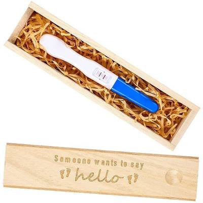 Qunclay Pregnancy Test Gifts Box Keepsake Announcement,Classic,Natural
