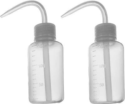 Wash Bottle 2pcs 150ml 5Oz Narrow Mouth Squeeze No Spill Bend Mouth Watering Cans for Medical Lab - Plastic Safety