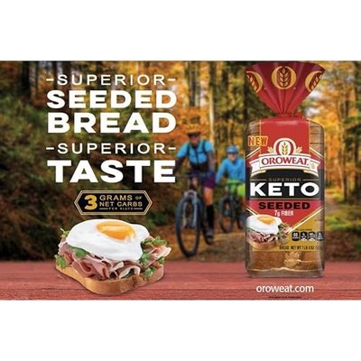 Oroweat Superior Keto Bread, Seeded White Bread, 20 oz Bag