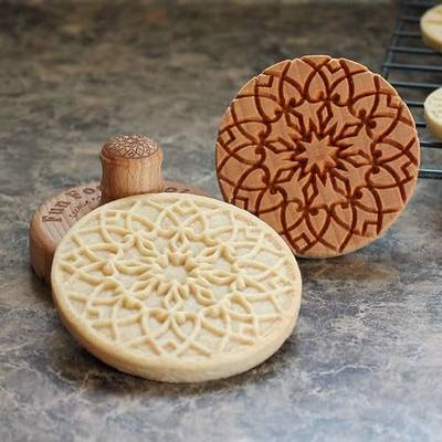 Wood Cookie Stamp, 2.5 Inch (Stained Glass Window CS-011)