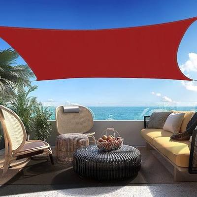 12' x 16' Red Rectangle Sun Shade Sail Canopy Durable Fabric UV Block Awning, We Make Custom Sizes