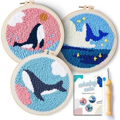 ARUN 3 Sets Punch Needle Embroidery Kit for Beginners with a Video Tutorial Whaley Cute Design Collection