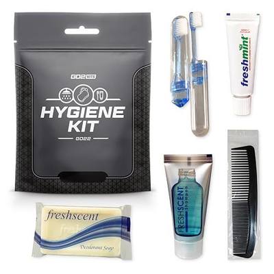 Hygiene Toiletry Travel PPE Kits for Travel, Business with Reusable Toothbrush, Bath Soap & Other Essentials