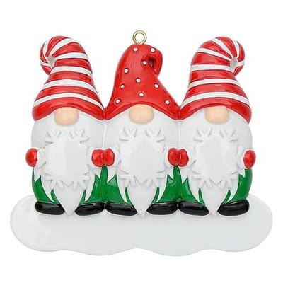 Gnome Family Christmas Ornament 2026 - Personalized Family of 3 Gnome Ornament, Nordic Christmas Tree Decor Gift for Kids, Grandkids, Parents, Grandparents and Gnome Lovers