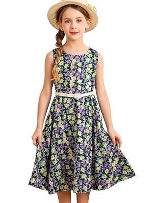 Bonny Billy Girls Classy Vintage Floral Swing Kids Party Dresses