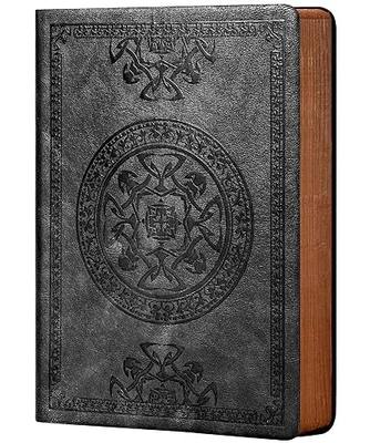 CAGIE Lined Journal for Men Soft Cover Notebook Leather Journals for Writing, 180 Lay Flat Vintage Mens Journal Personal Diary, 5.7'' X 8.3'', Black