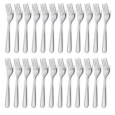 Unokit 24-Piece Stainless Steel Dinner Forks Silverware - 7.1 Inch Silver Dinner Forks Set of 24, Flatware Set for Home, Kitchen or Restaurant, Mirror Polished, Dishwasher Safe