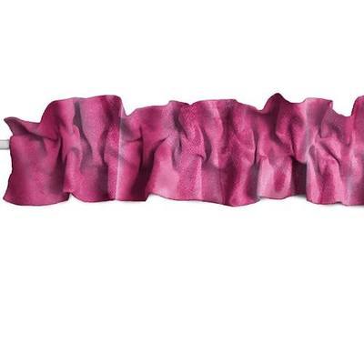 Zen Creative Designs Shiny Satin Sleeve Topper Window Valance Top Bottom Ruffle Home Décor Bedroom Nursery Kitchen Window (72" Wide x 7" Tall, Hot Pink)
