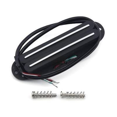 FLEOR Alnico 5 Hot Dual Rail Humbucker Single-Coil-Sized Pickup 12-13K Humbucker Pickup, Black