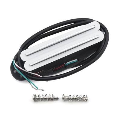 FLEOR Alnico 5 Hot Dual Rail Humbucker Single-Coil-Sized Pickup 12-13K Humbucker Pickup, White