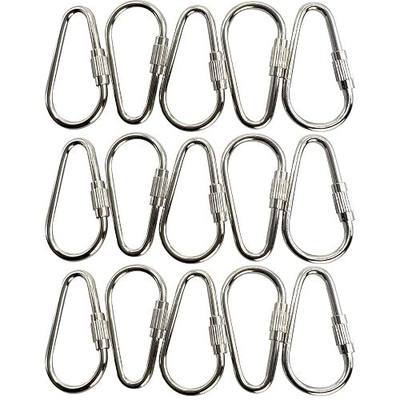 by M&M 7011 Pk15 Nickel Plated 1 3/8 Inch Pear Shaped Toy Quick Link - Shiny Pet Safe Toy Hanging Links, Easy Turning Finger Clasps, Classic Pear Shape, Hangs lots of Different Toys